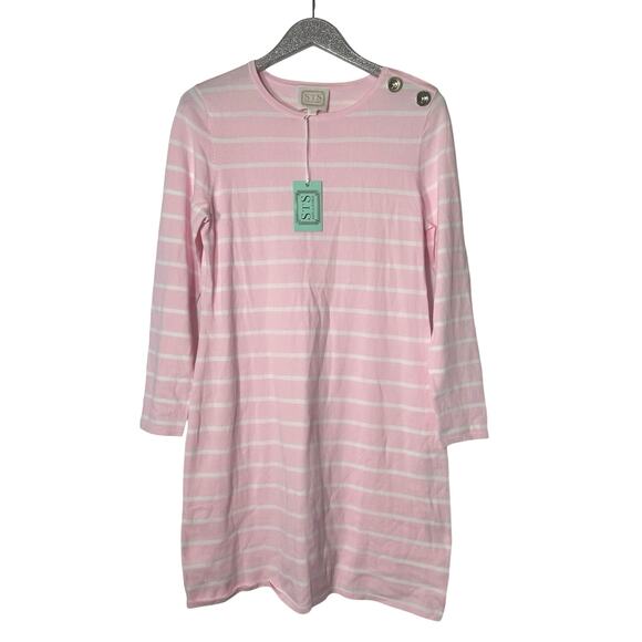 STS Sail to Sable Pink and White Striped Dress NEW - Picture 1 of 6